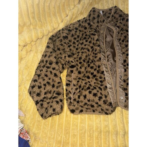 New With Tags Fabletics Tahoe Teddy Jacket Cheetah/Dark Twill Size XXL - Picture 3 of 7